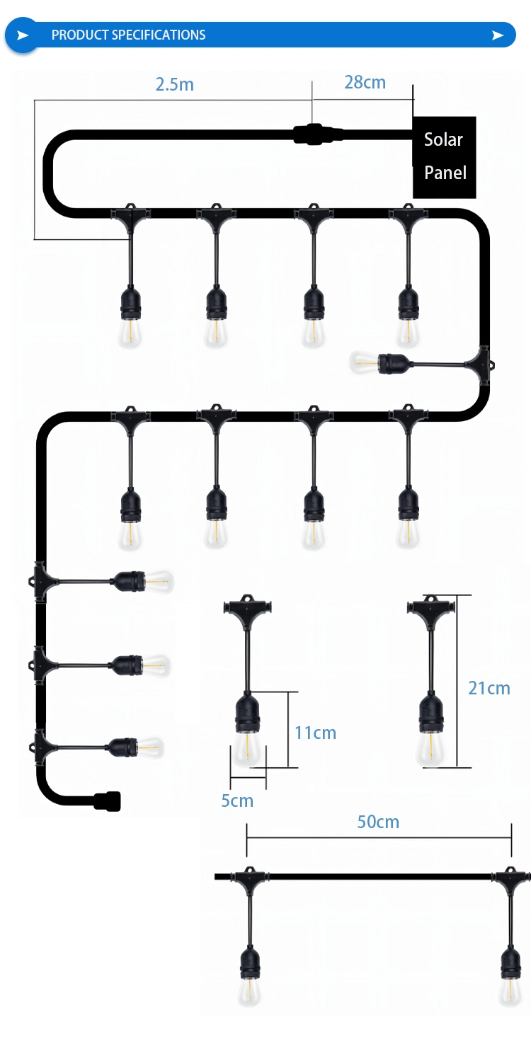 48FT Color Changing Outdoor Upgraded RGB LED E27 String Lights Music Sync with Dimmable S14 Edison Bulbs Shatterproof