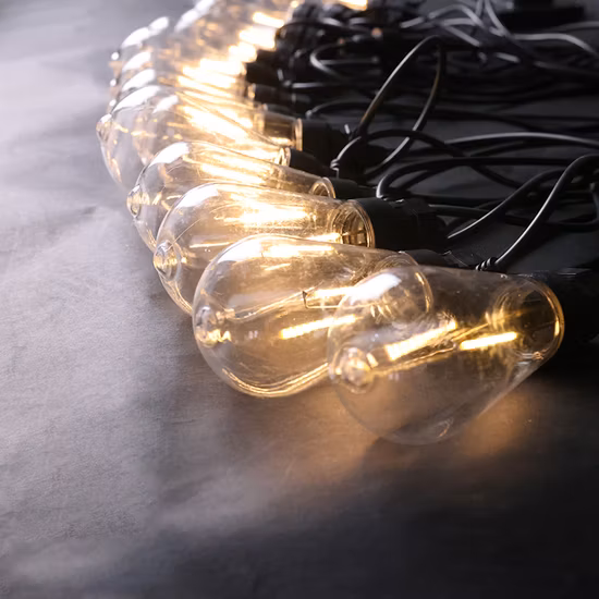 屋外ガーデンソーラーLED電球ストリング、レトロエジソン電球付き