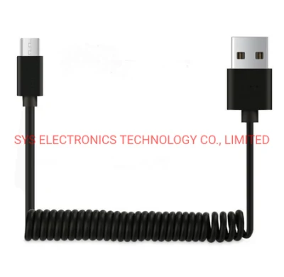 USB マイクロ タイプ C 充電データ ケーブル Android USB マイクロ/タイプ C スプリング ケーブル 車の充電器用